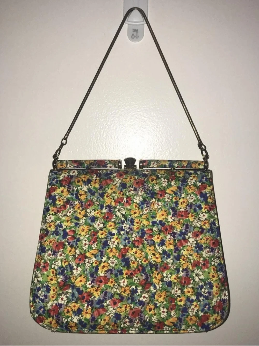Vintage Floral Structured Handbag - Picture 2 of 3